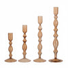 Glass Taper Candlestick Holders | Set of 3 Handmade Groovy & Wavy Styles for Home & Events