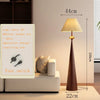 Walnut Wood Floor Lamp with Fabric Shade