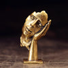 Abstract Metal Hand Face Figurine Sculpture