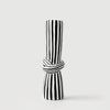 Black & White Striped Knot Ceramic Vase