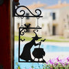 Witch Silhouette Metal Pendant | Halloween Door Decoration