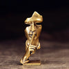 Abstract Metal Hand Face Figurine Sculpture