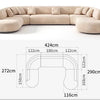 Modern U-Shaped Fabric Sofa