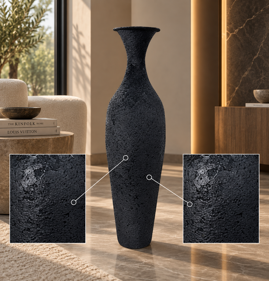 Rustic Tall Narrow-Neck Floor Vase