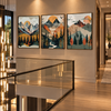 Abstract Mountain Landscape 3-Piece Framed Canvas Wall Art Set