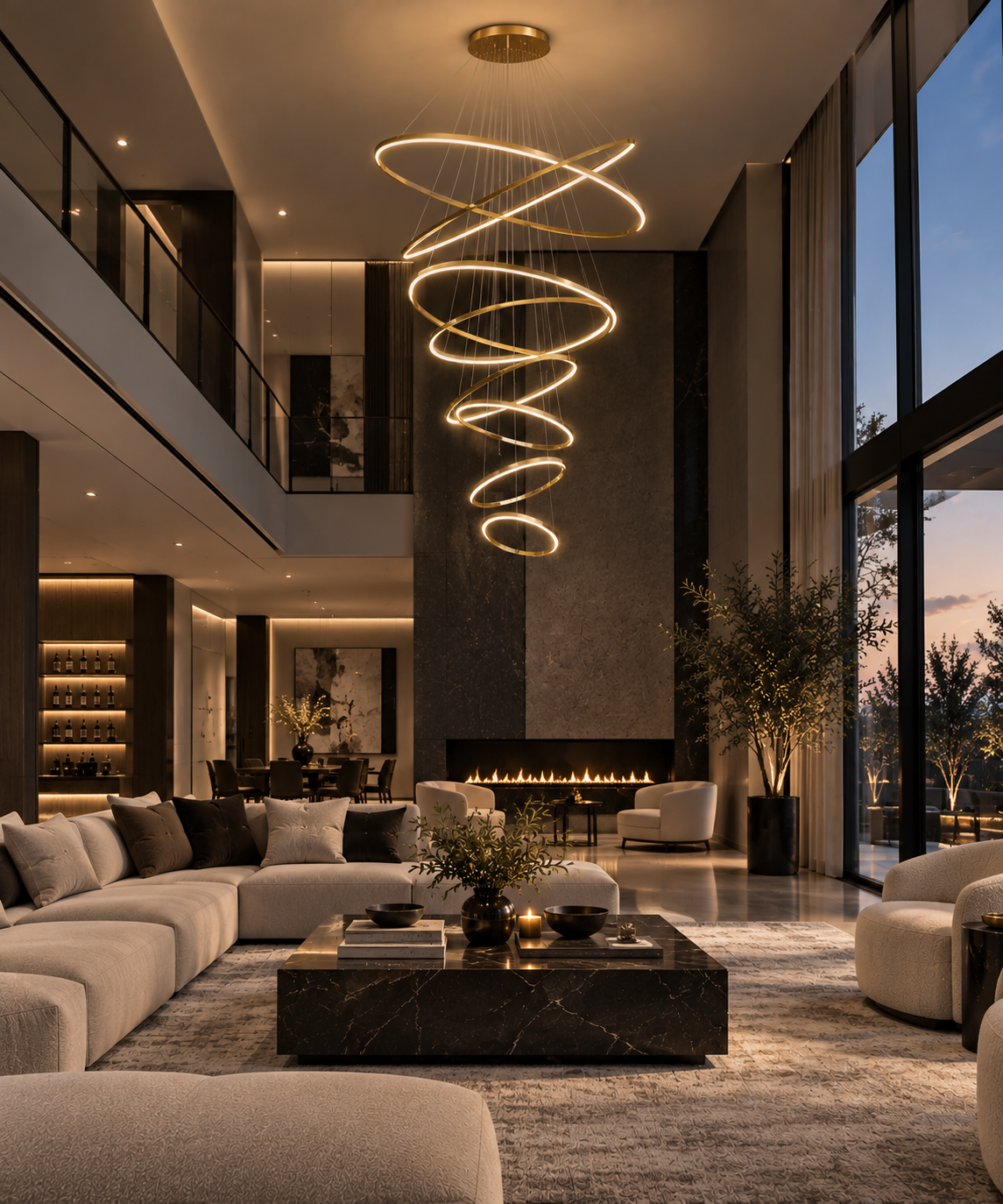 Multi-Ring LED Chandelier Pendant Light