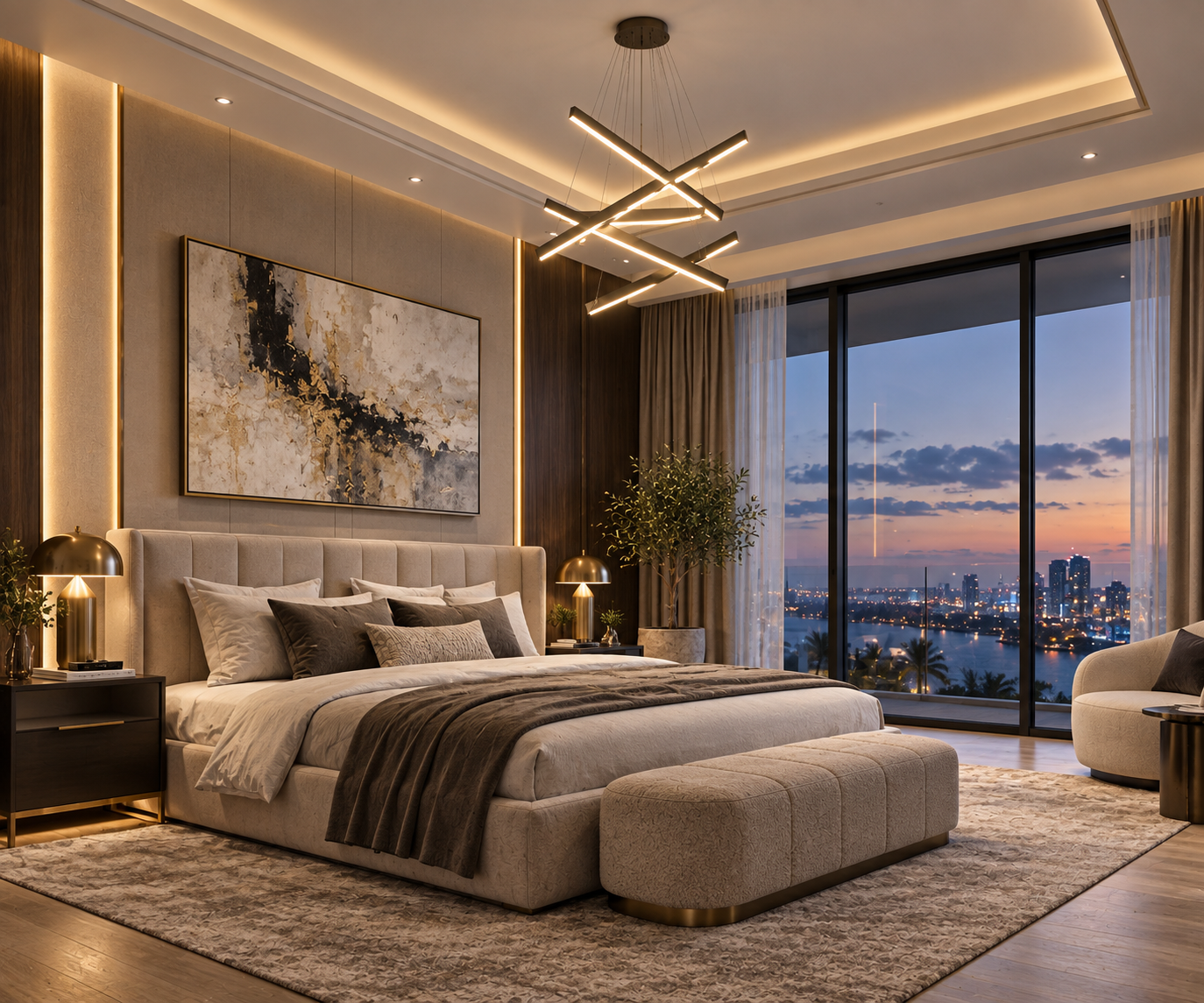 Modern LED Staircase Chandelier