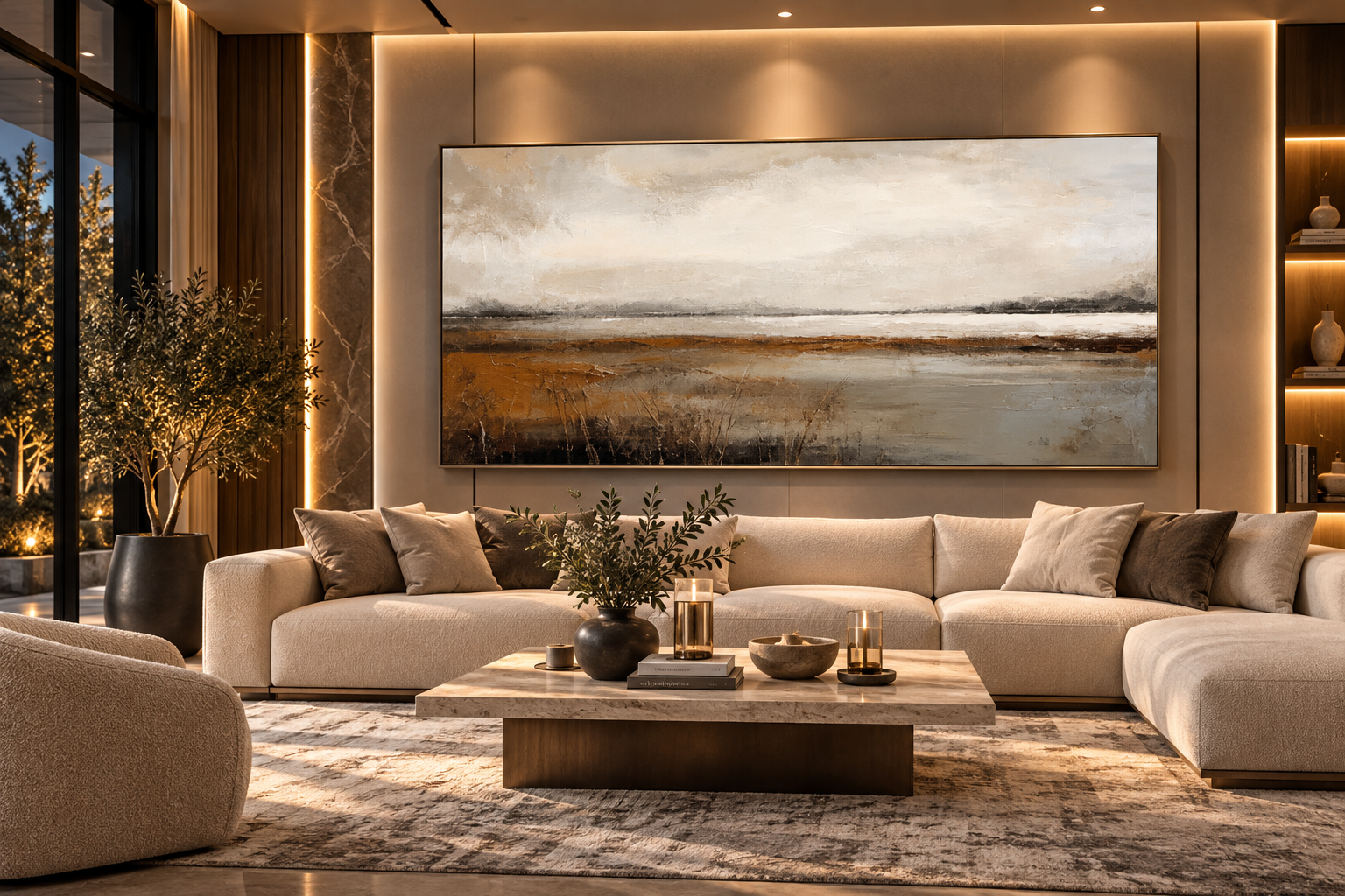 Abstract Grey Minimalist Canvas Wall Art