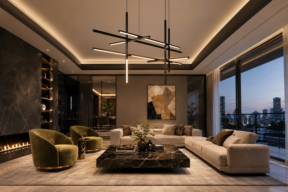 Modern Multi-Head LED Chandelier with Alloy Frame