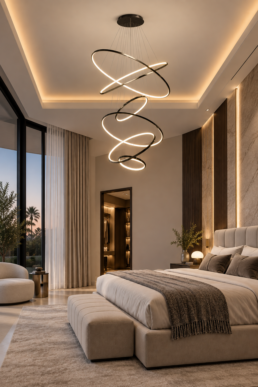 Multi-Ring LED Chandelier Pendant Light