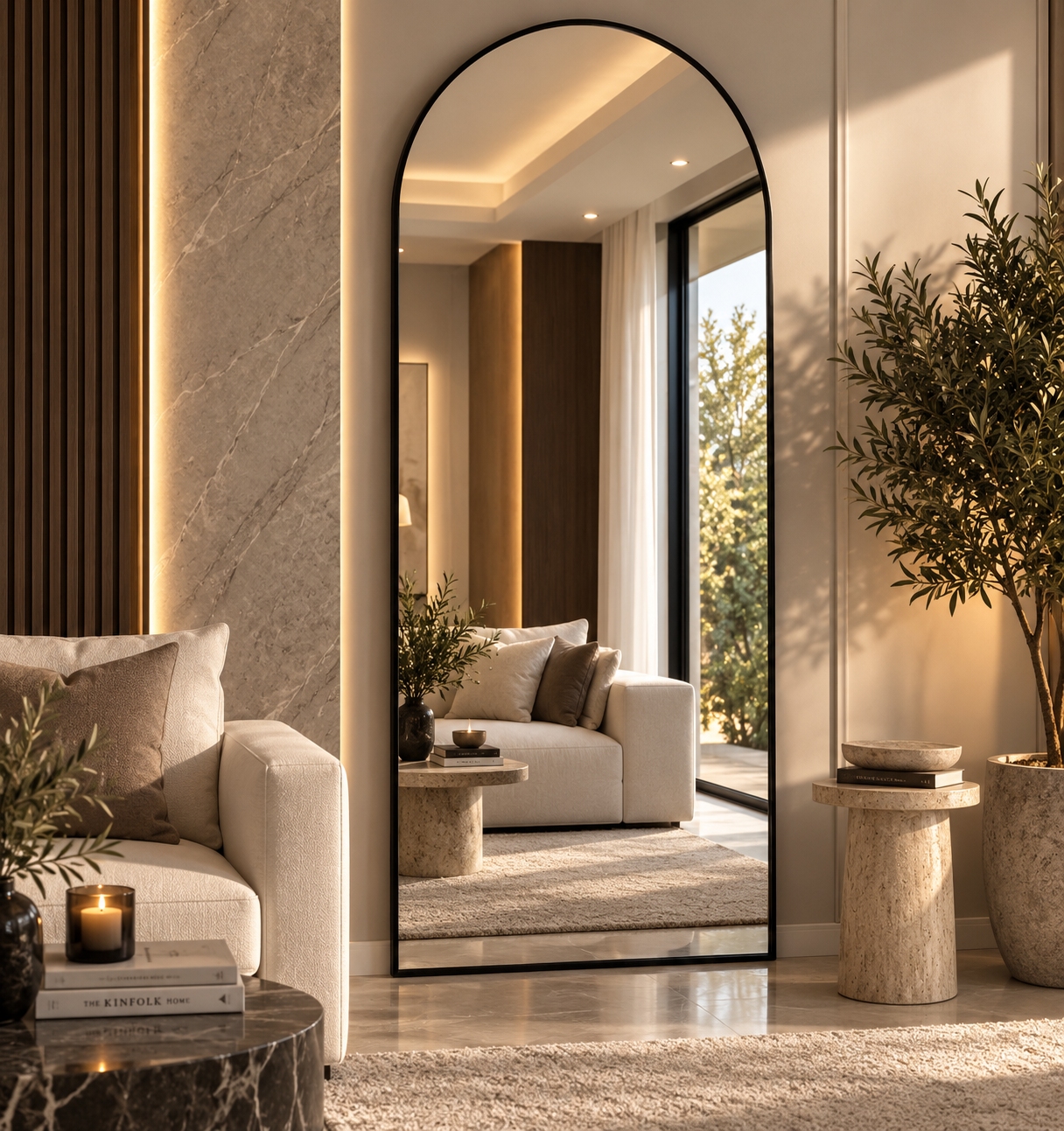 Arched Full-Length Floor Mirror