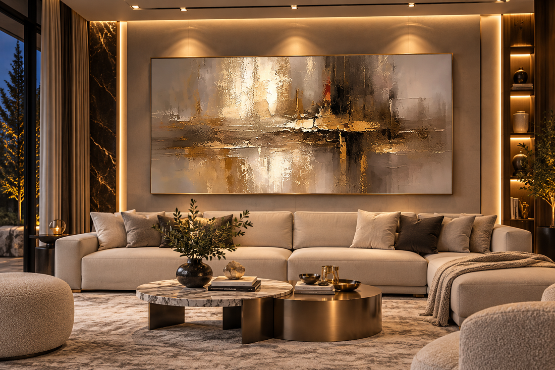 Abstract Grey Minimalist Canvas Wall Art
