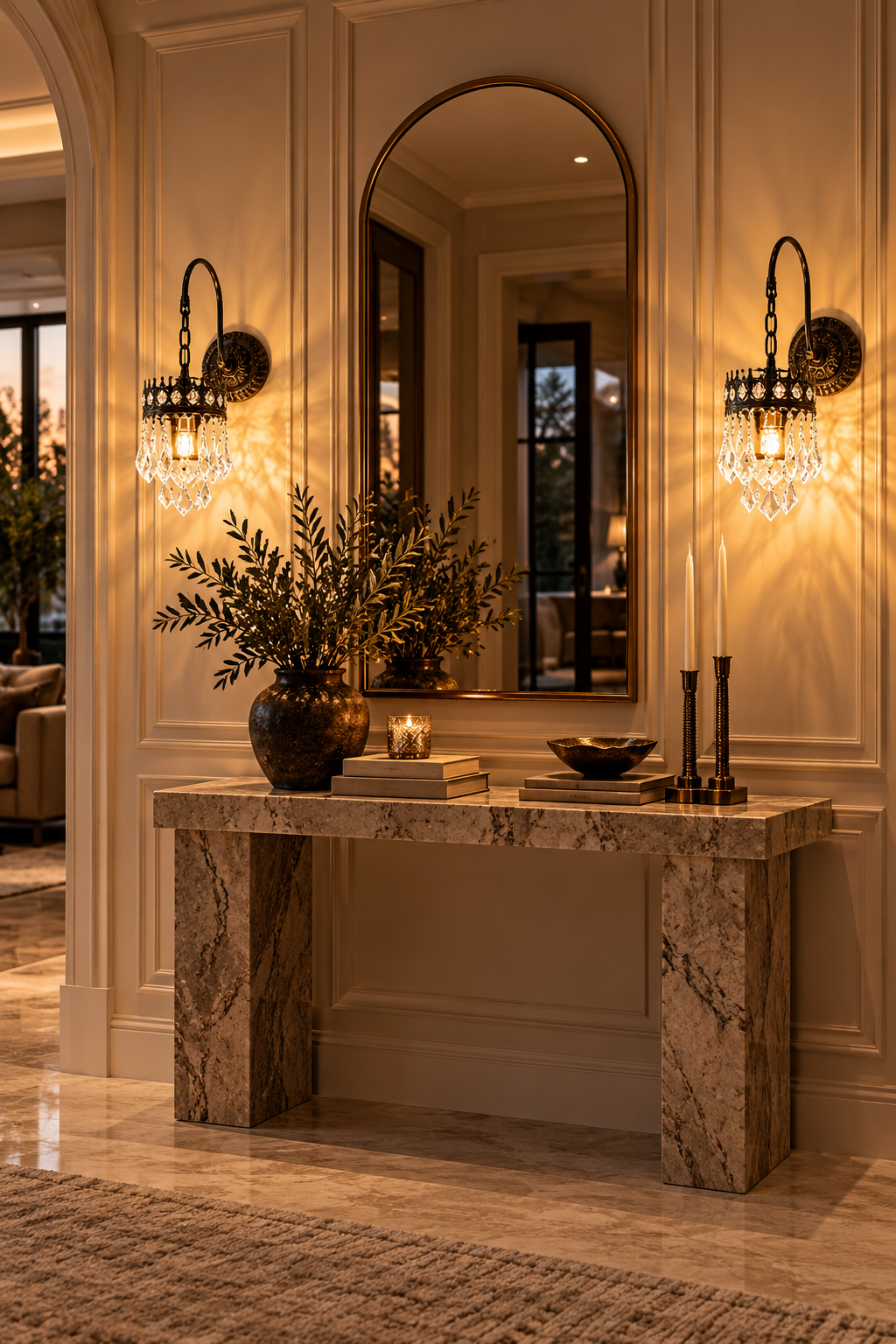 Vespera Bronze Crystal Wall light