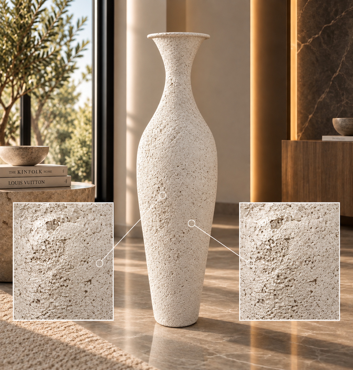 Rustic Tall Narrow-Neck Floor Vase