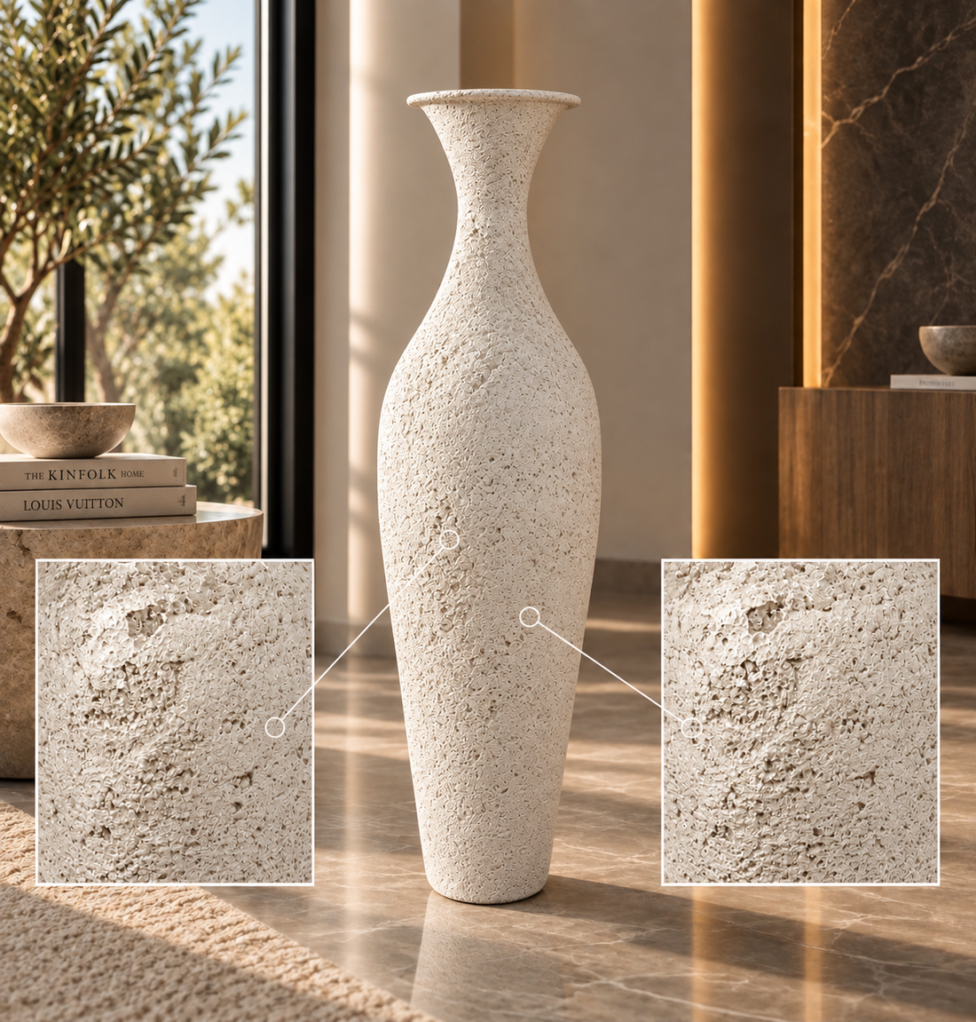 Rustic Tall Narrow-Neck Floor Vase