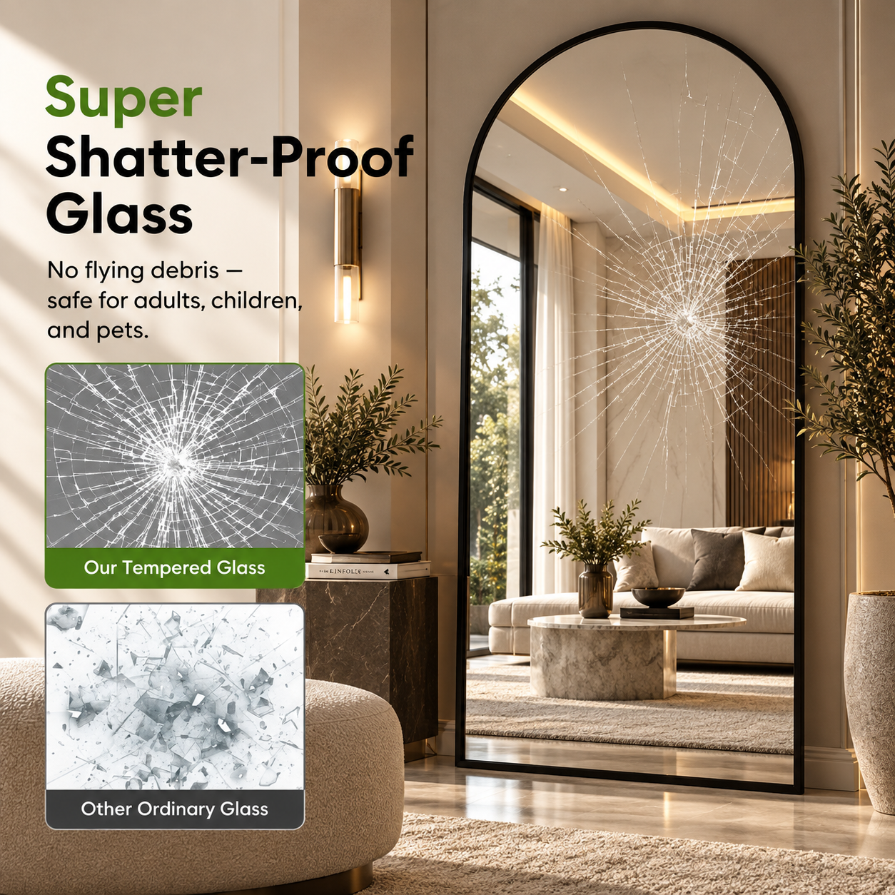 Arched Full-Length Floor Mirror