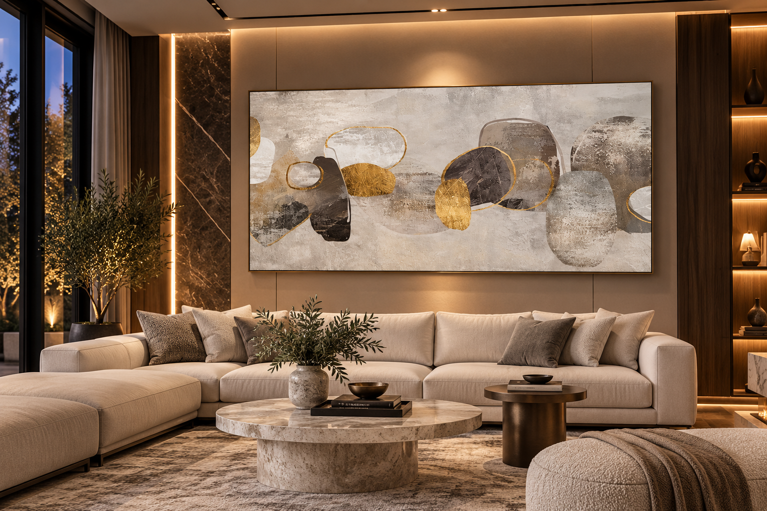 Abstract Grey Minimalist Canvas Wall Art
