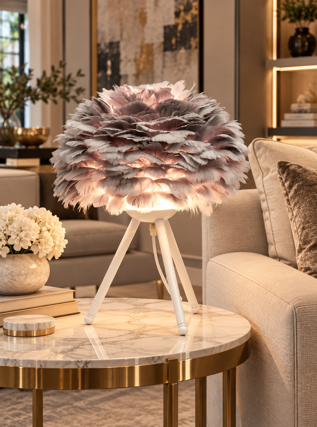 Feather Table Lamp