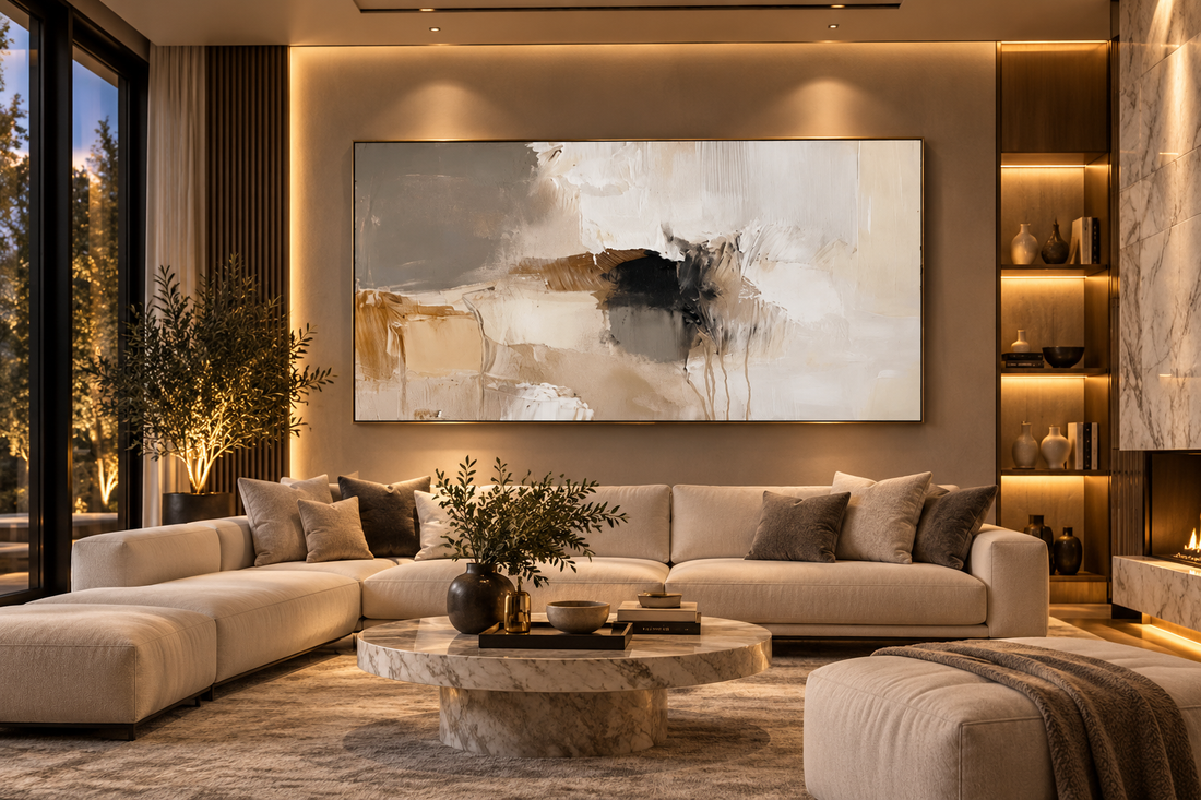 Abstract Grey Minimalist Canvas Wall Art