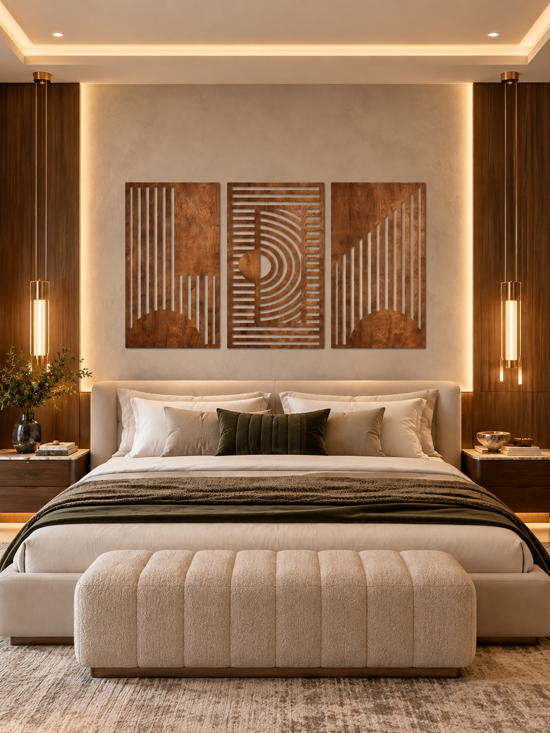 3-Piece Geometric Wood Wall Art Set