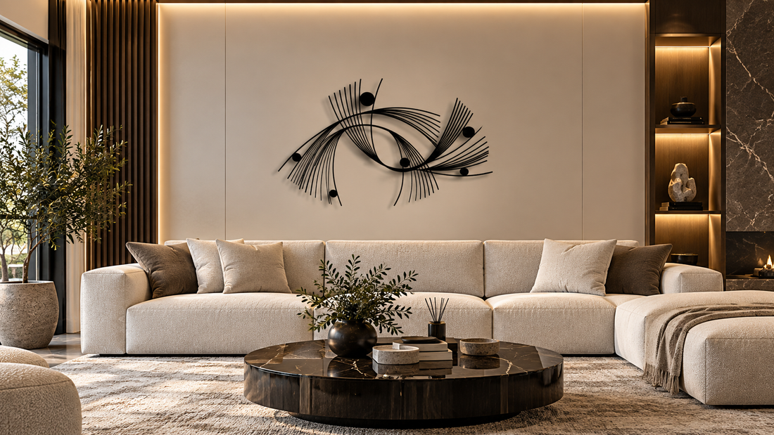 Abstract Geometric Metal Wall Art | Minimalist Linear Sculpture