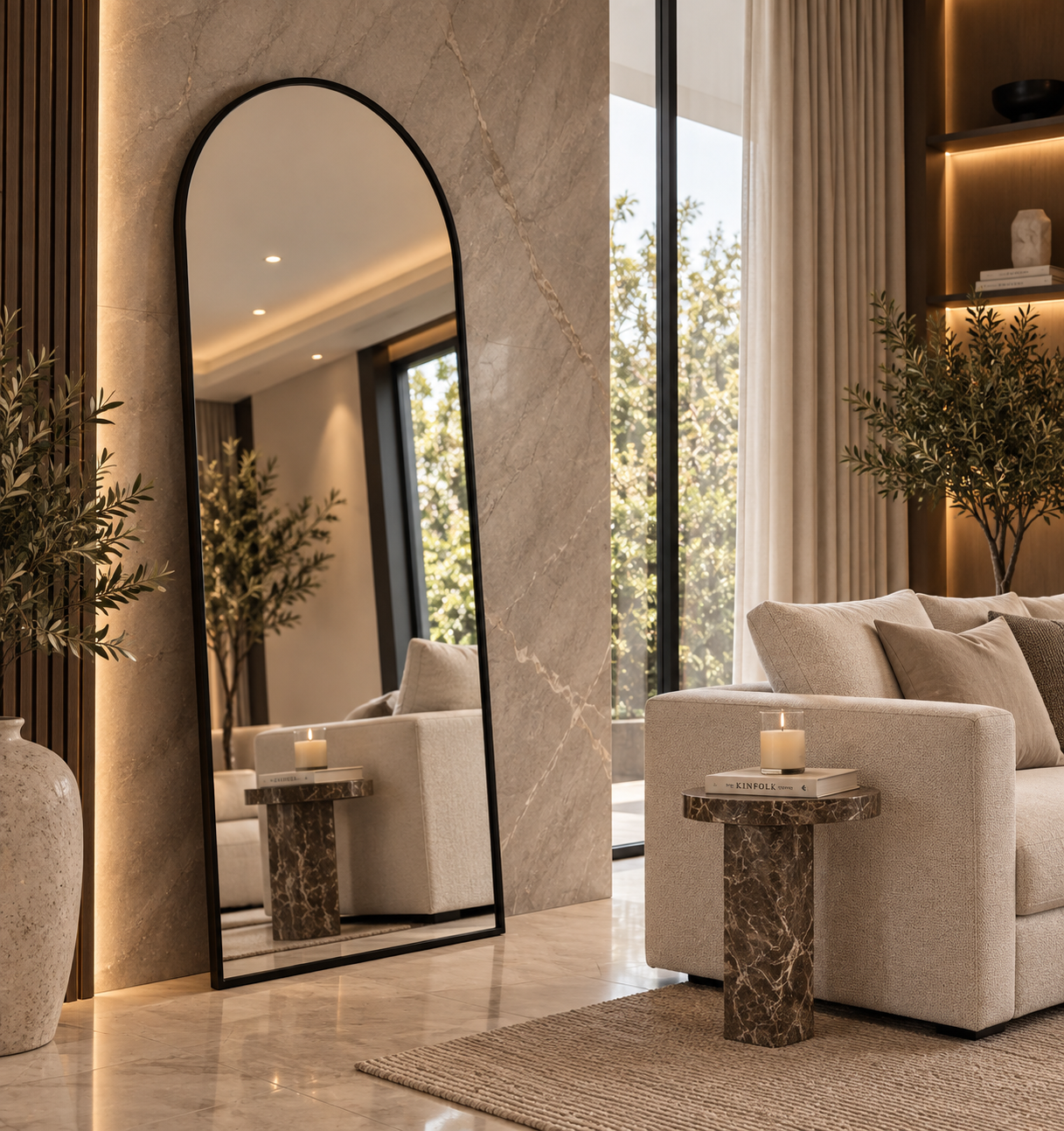 Arched Full-Length Floor Mirror