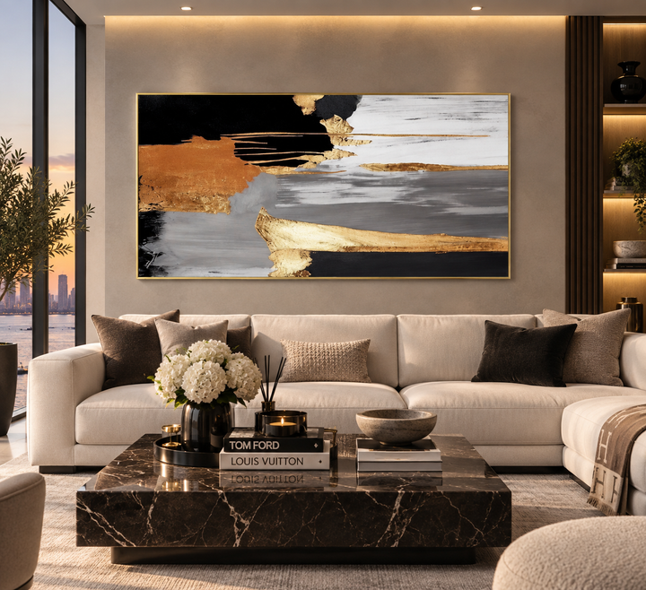 Abstract Golden Landscape Canvas Print