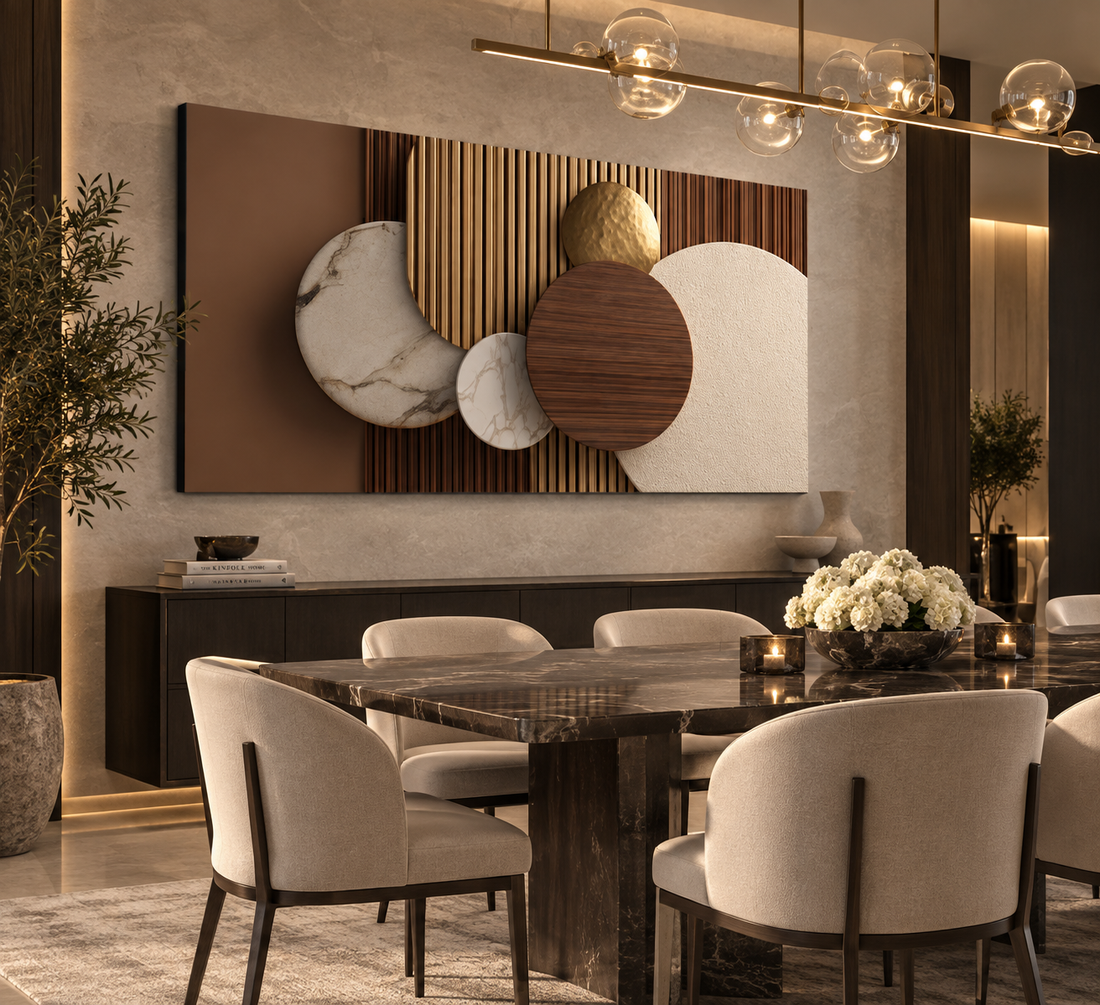 Large Abstract Neutral Canvas Wall Art Panel