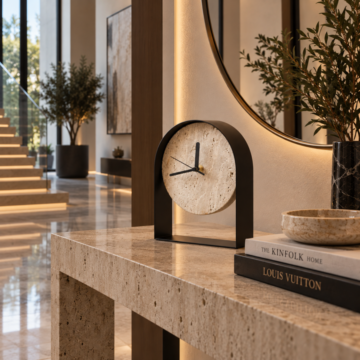 Modern Obsidian Tabletop Clock