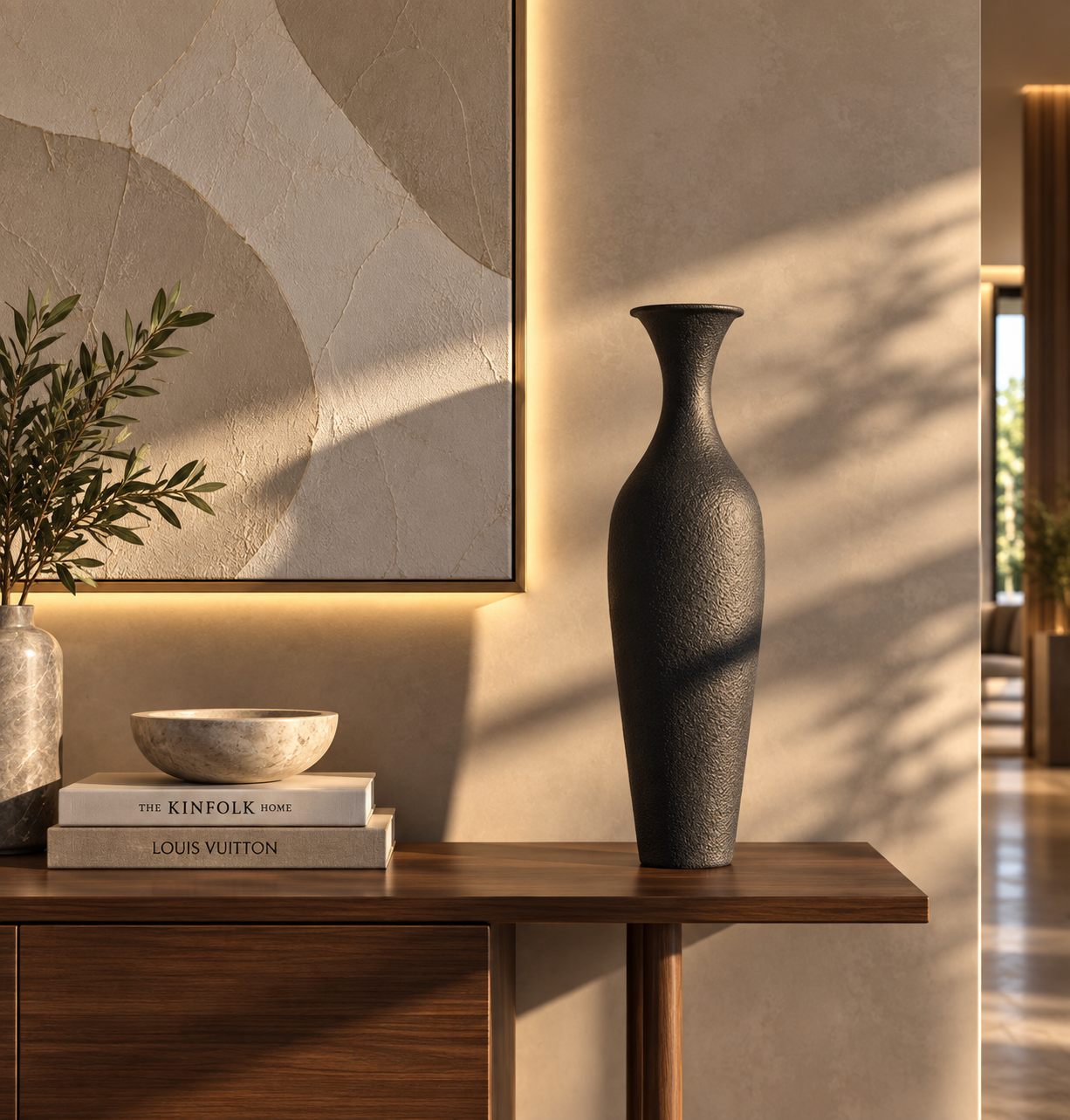 Rustic Tall Narrow-Neck Floor Vase