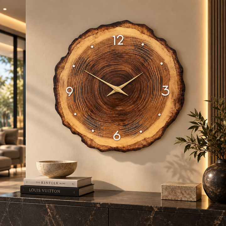 Wooden Ring Veneer Wall Clock