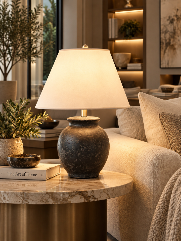 Ceramic Table Lamp with Linen Shade