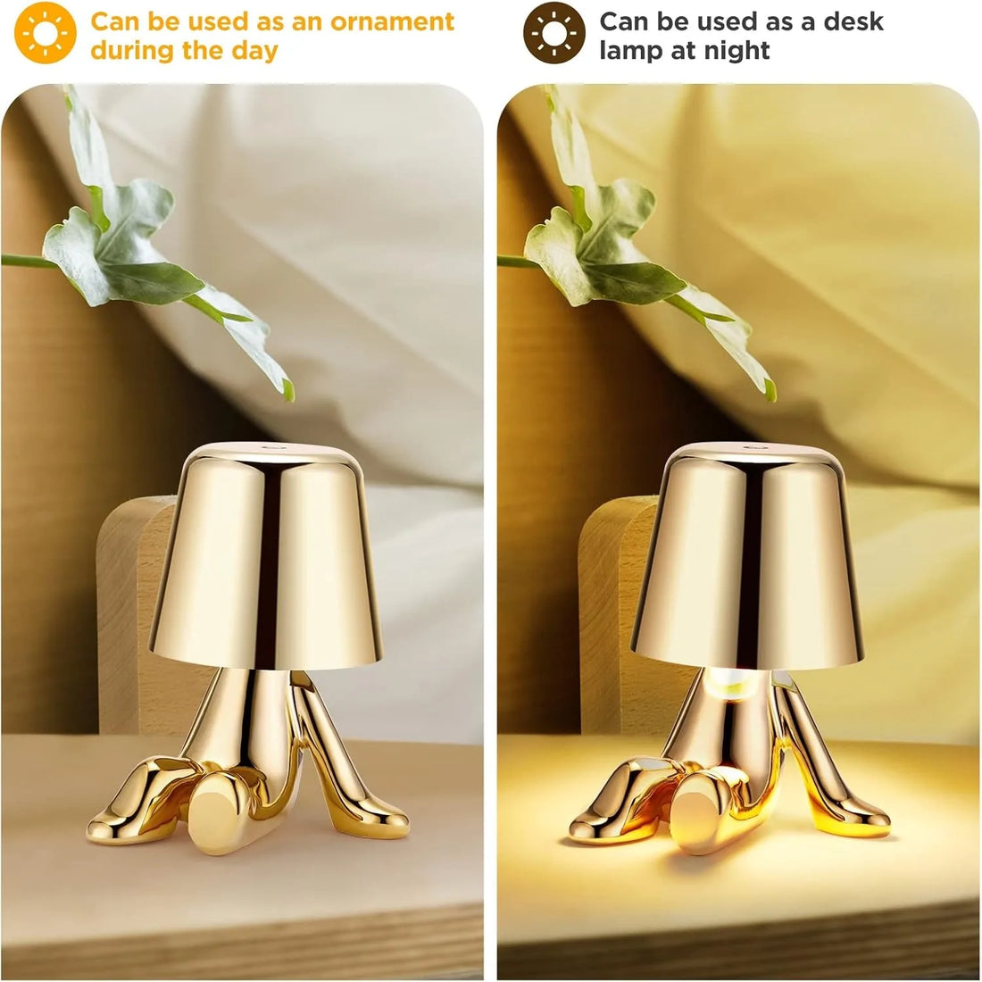 Golden Figurine Touch-Control LED Night Light