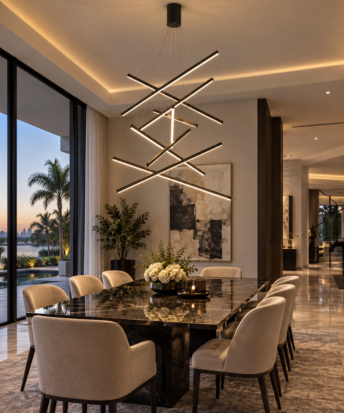 Modern LED Staircase Chandelier