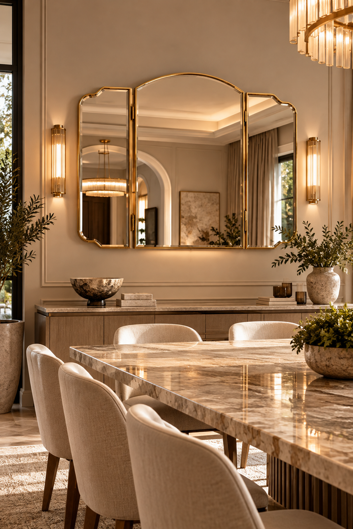 Vellisse Montaigne Triple-Panel Mirror