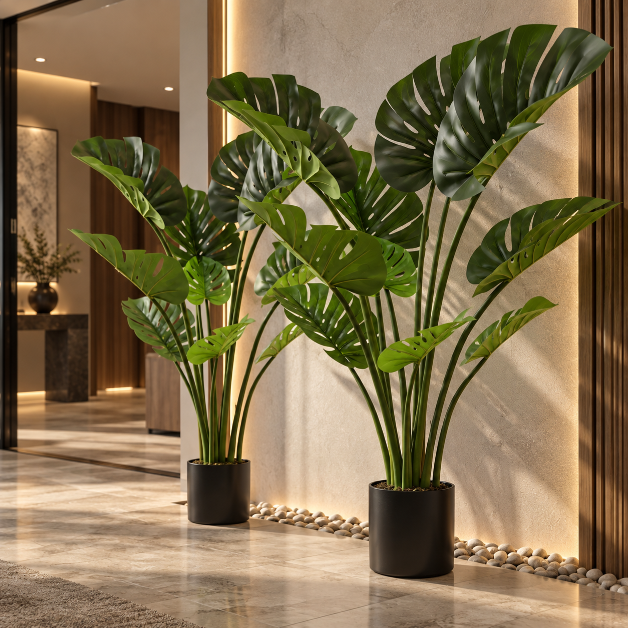 Artificial Monstera Plant with Decorative Pot