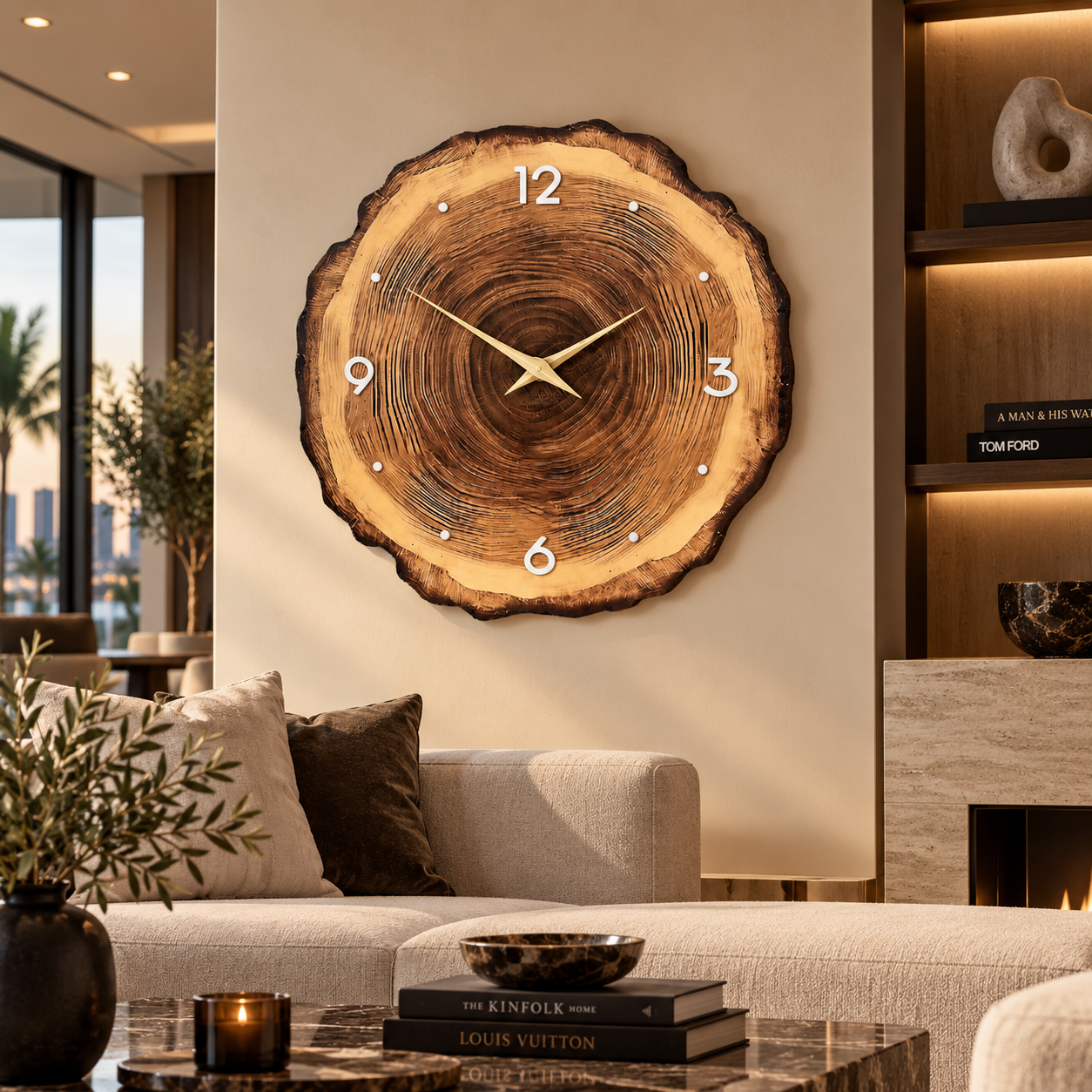 Wooden Ring Veneer Wall Clock