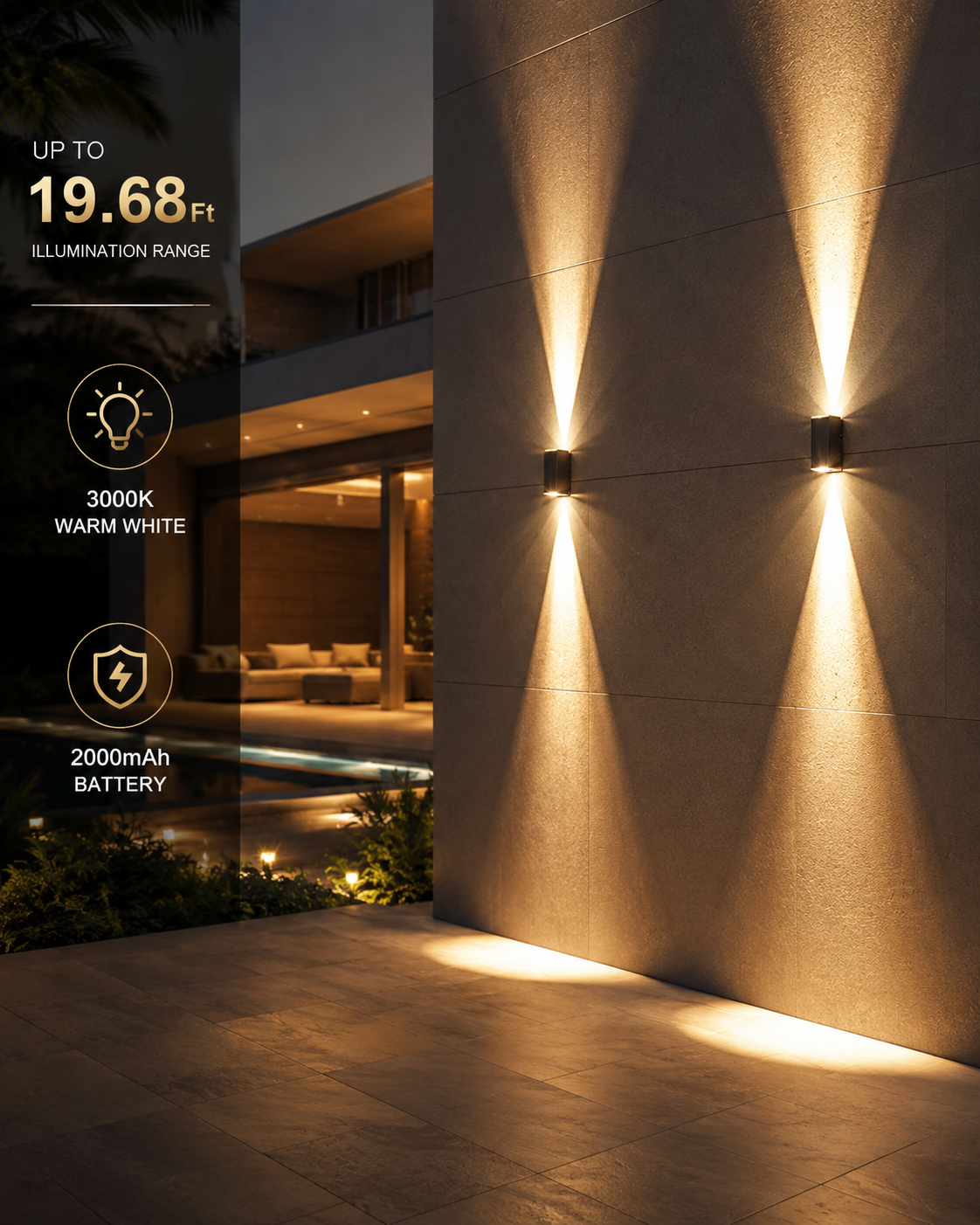Solar LED Wall Light – IP65 Up & Down Beam