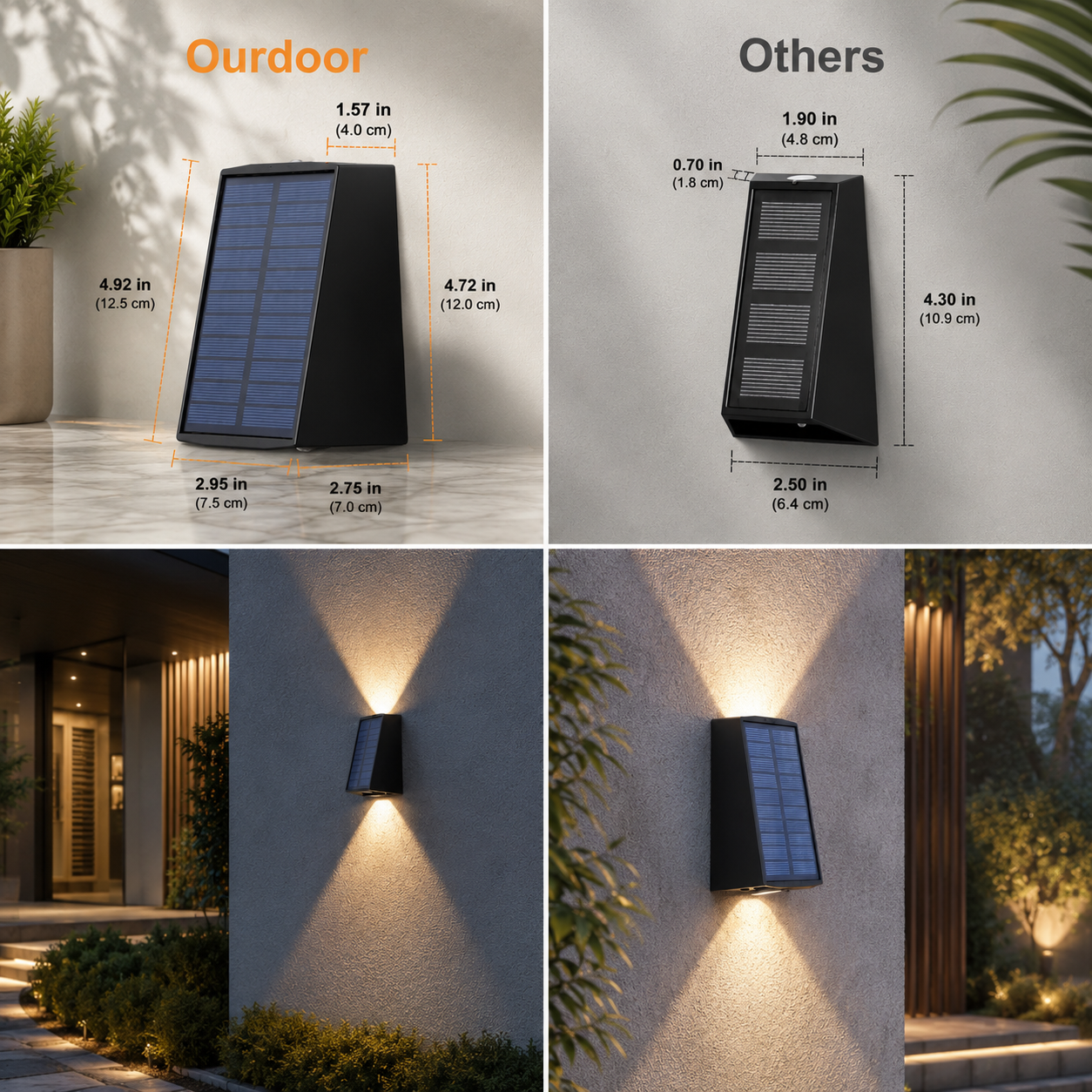 Solar LED Wall Light – IP65 Up & Down Beam