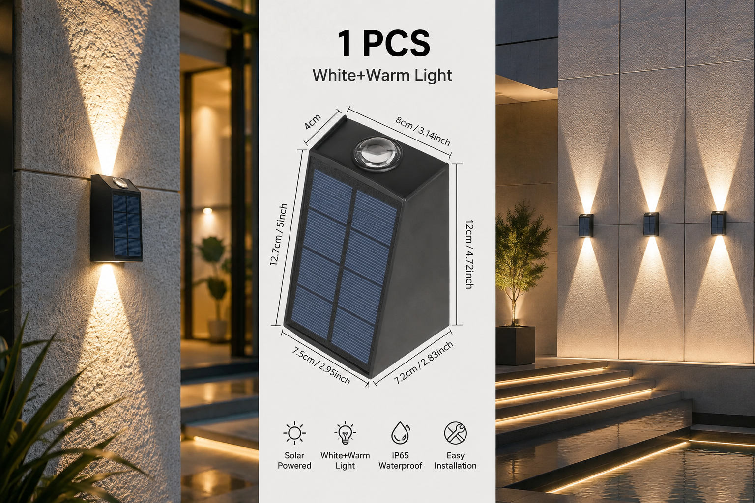 Solar LED Wall Light – IP65 Up & Down Beam