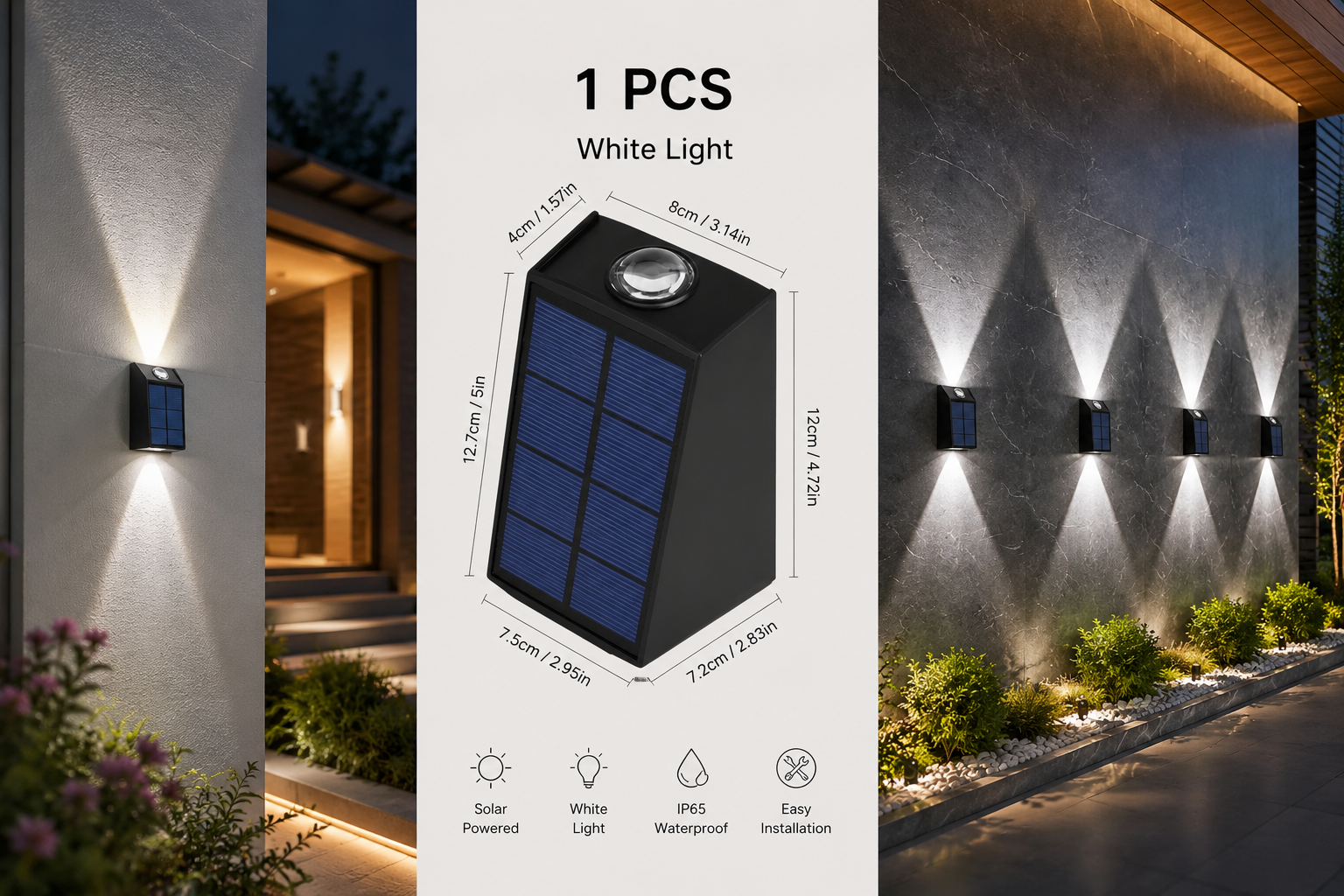 Solar LED Wall Light – IP65 Up & Down Beam