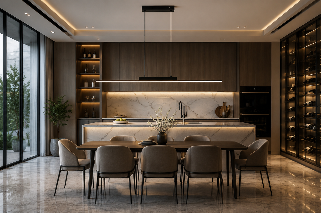 100CM Black & Gold Long Chandelier Pendant Light for Dining Room & Kitchen