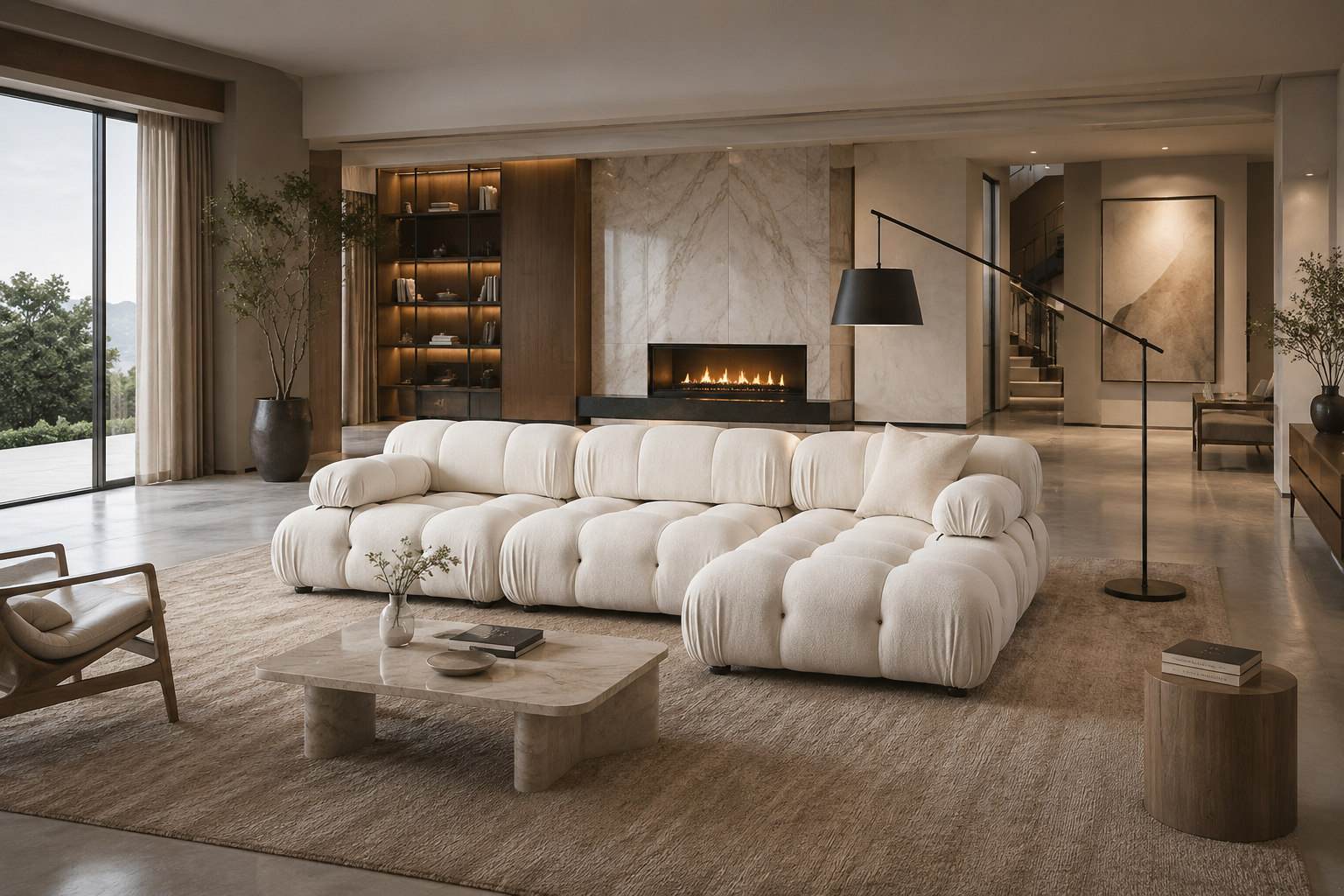 Cream Teddy Modular Sectional Sofa