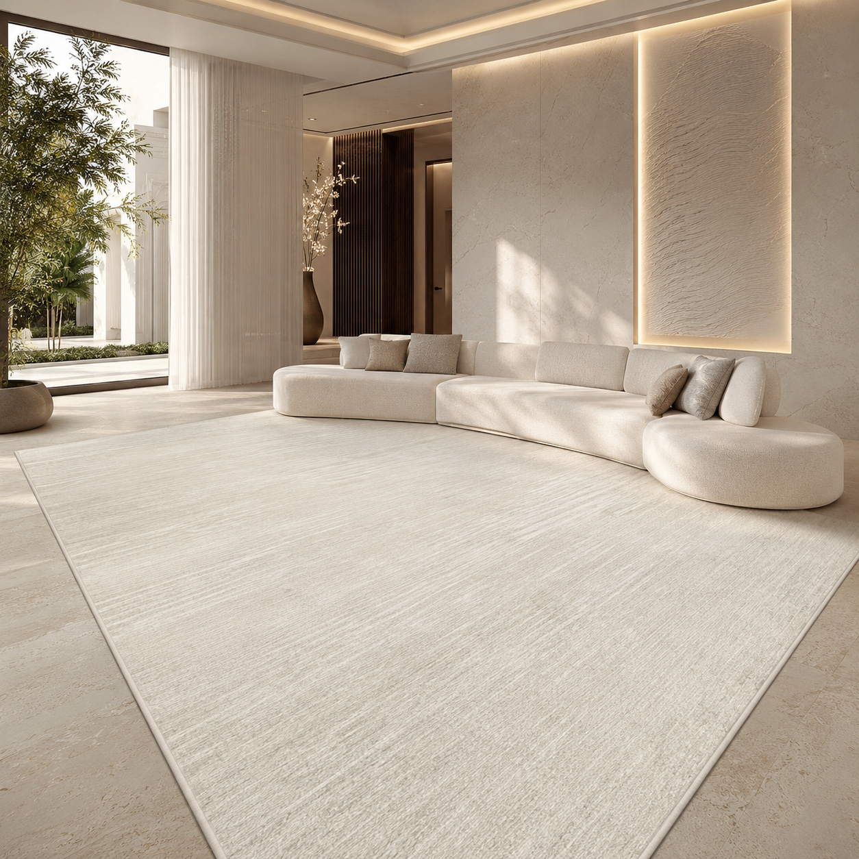 Modern Striped Area Rug | 100% Polyester | Non-Slip PVC Backing | 12 Colors | Custom Sizes