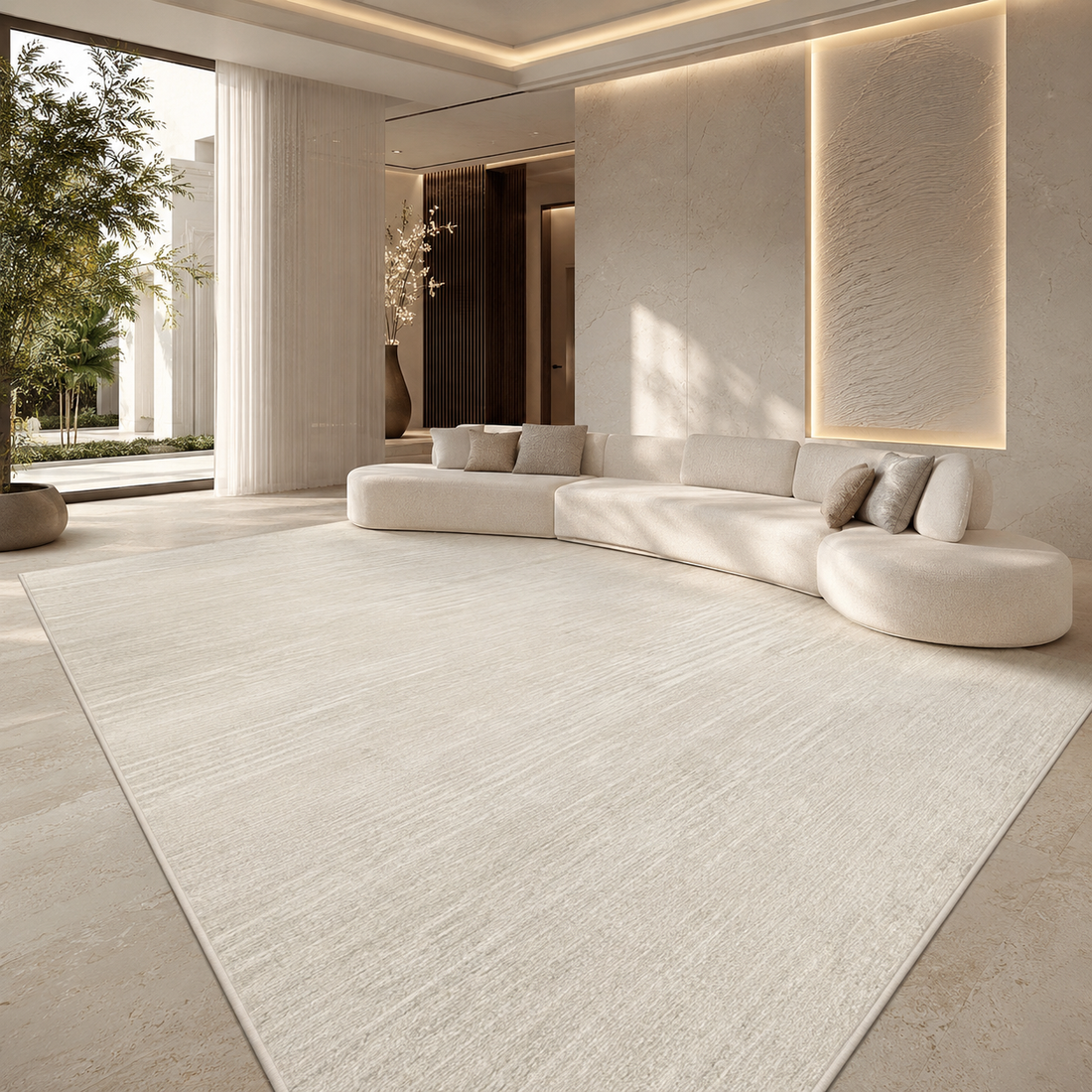 Modern Striped Area Rug | 100% Polyester | Non-Slip PVC Backing | 12 Colors | Custom Sizes
