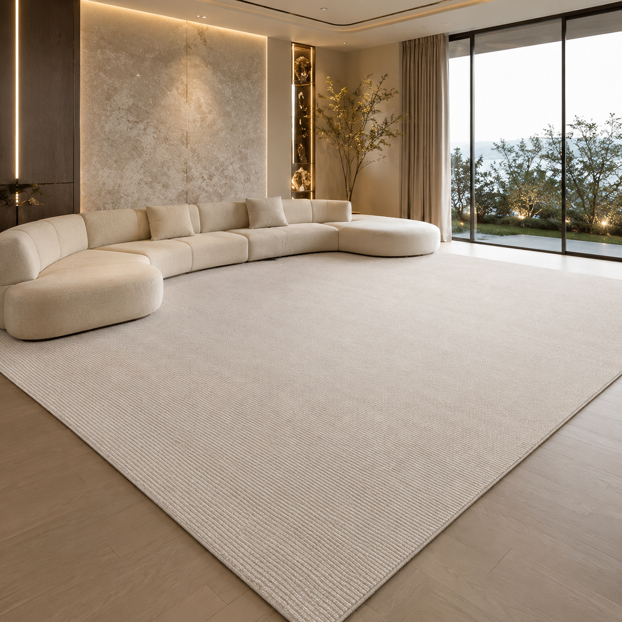 Modern Striped Area Rug | 100% Polyester | Non-Slip PVC Backing | 12 Colors | Custom Sizes