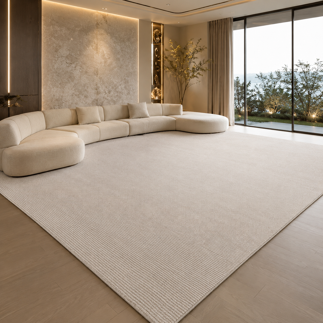 Modern Striped Area Rug | 100% Polyester | Non-Slip PVC Backing | 12 Colors | Custom Sizes