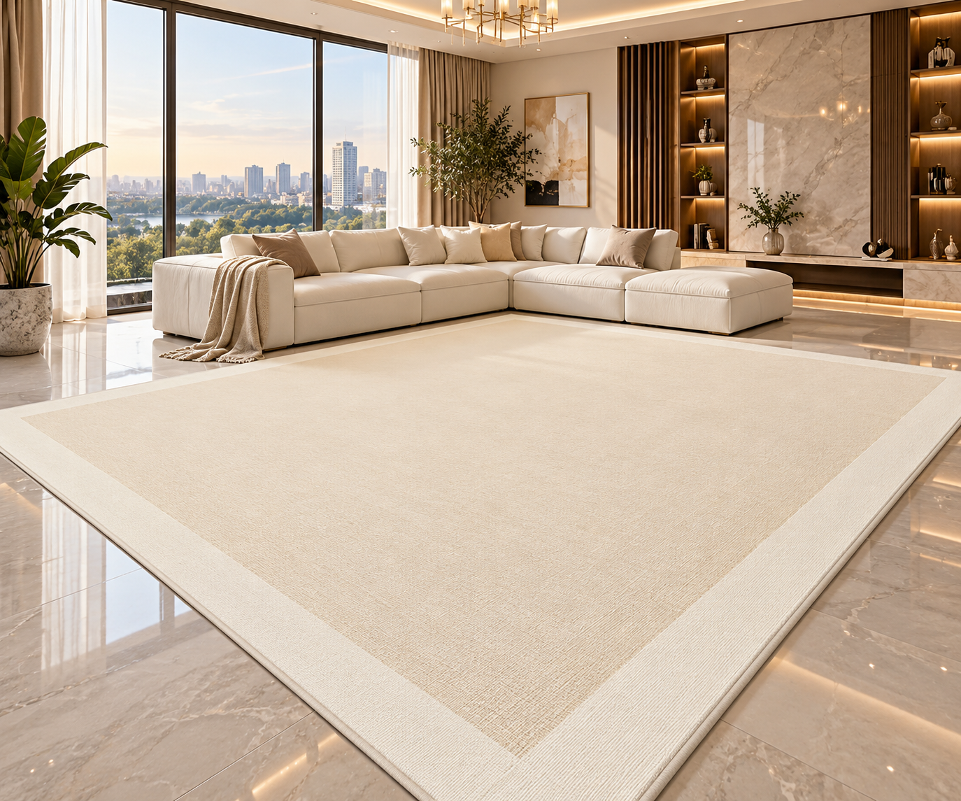 Modern Striped Area Rug | 100% Polyester | Non-Slip PVC Backing | 12 Colors | Custom Sizes