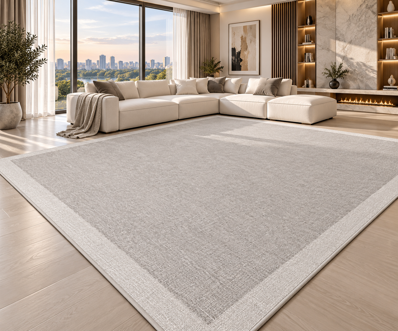 Modern Striped Area Rug | 100% Polyester | Non-Slip PVC Backing | 12 Colors | Custom Sizes