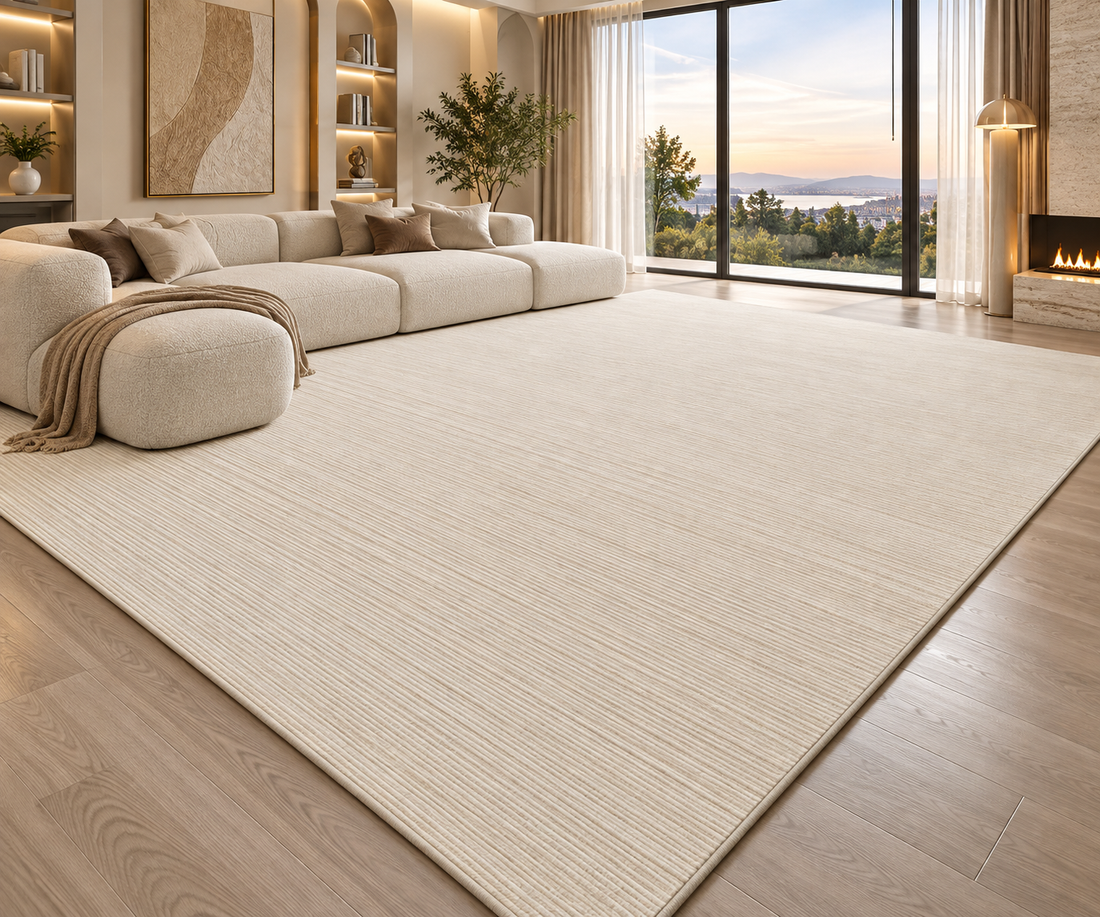 Modern Striped Area Rug | 100% Polyester | Non-Slip PVC Backing | 12 Colors | Custom Sizes